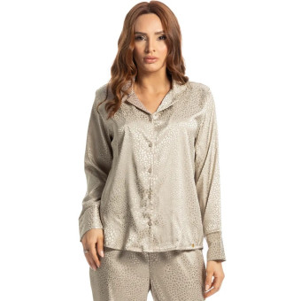 PIJAMA LONGO AMERICANO ORVALHO BEGE