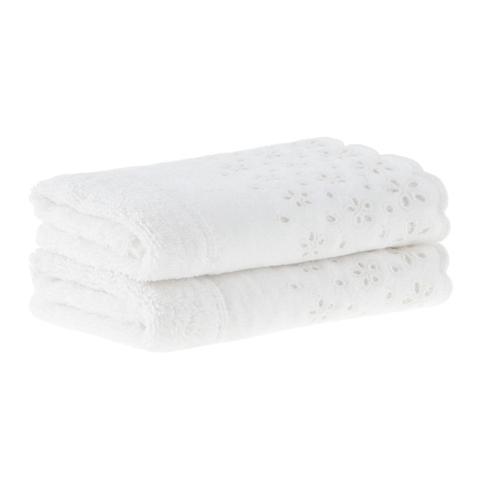 JG 2 TOALHAS LAVABO C/APLICACAO CRYSTAL BRANCO