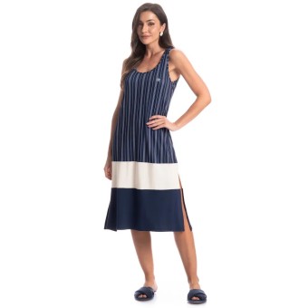 VESTIDO MIDI REGATA STRIPES MARINHO