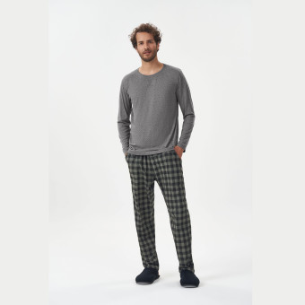 PIJAMA MANGA LONGA MASCULINO XADREZ CHUMBO