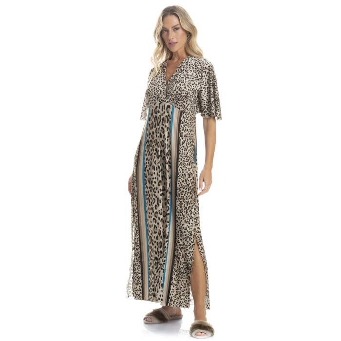 KAFTAN LONGO OLIVIA B PRETO/BEGE