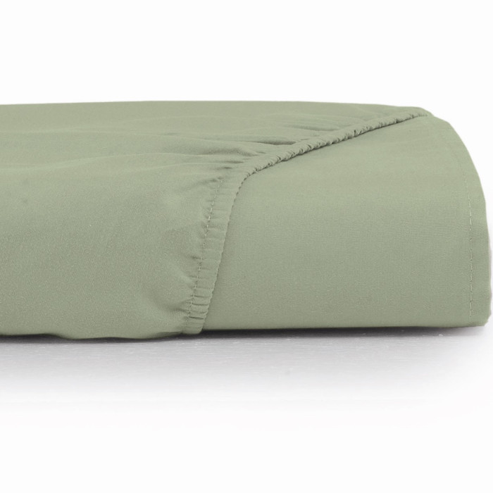 LENÇOL CASAL MALHA FIO PENTEADO VERDE BOND