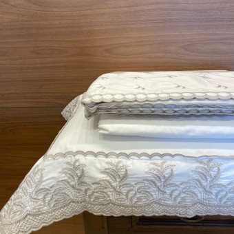 JG LENÇOL QUEEN LA COLLINA BRANCO/LEGNO