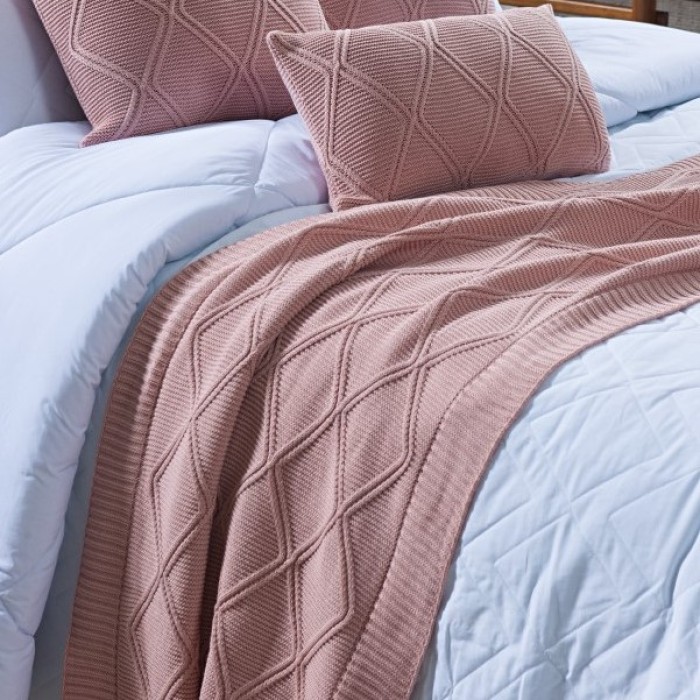 KIT PESEIRA E DUAS ALMOFADAS TORONTO ROSA