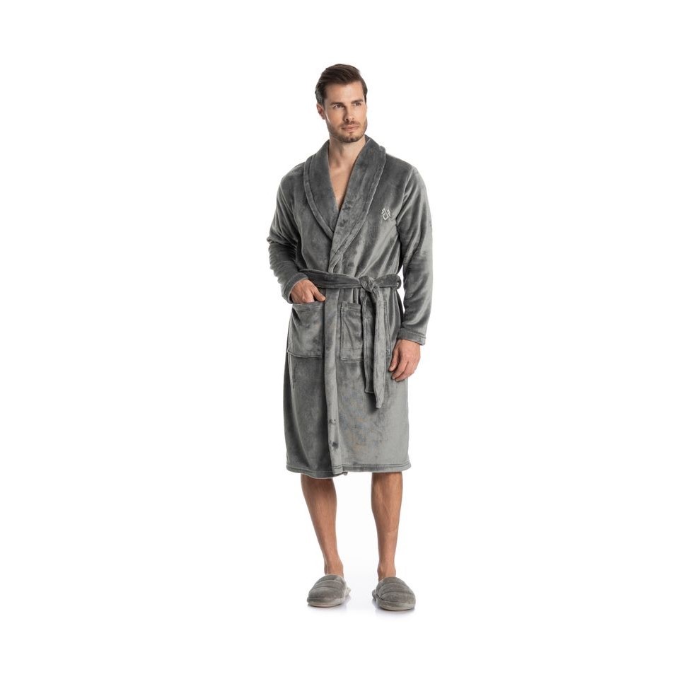 ROBE LEO LONGO MESCLA CINZA