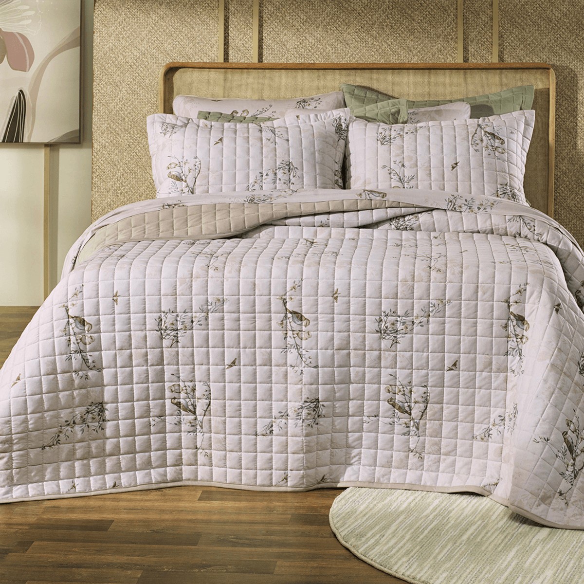 COLCHA KING MALHA FIO PENTEADO POUSO