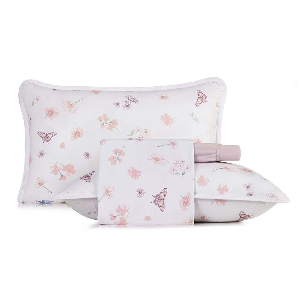 JG LENÇOL CASAL MUNDO KIDS MALHA JARDIM MAGICO