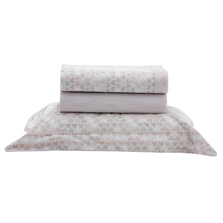 JG LENÇOL SOLTEIRO VIDA BELA CORACOES