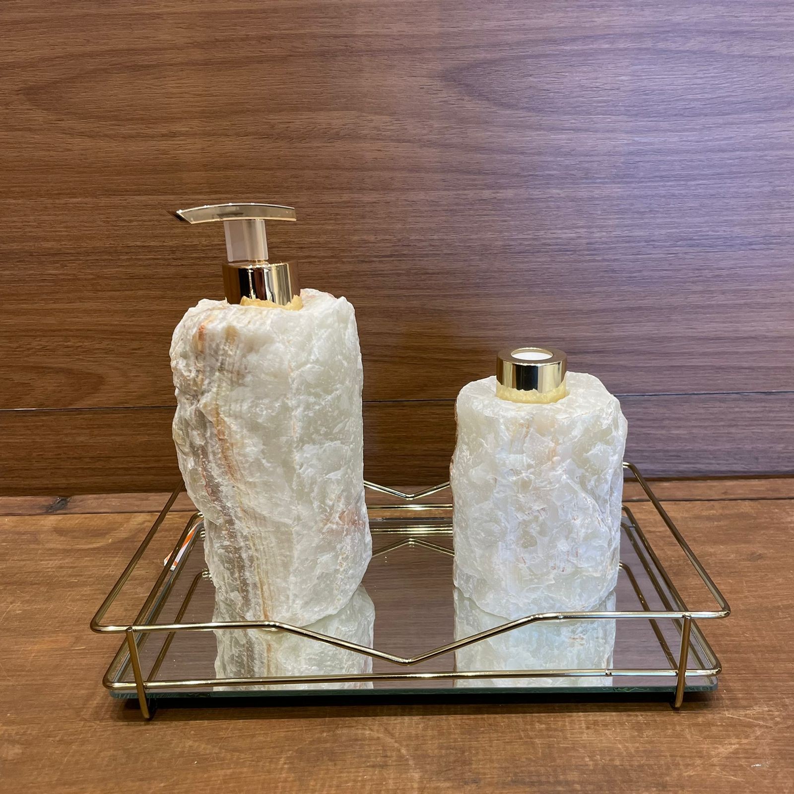 KIT DIFUSOR E SABONETEIRA BRUTA DE ONIX