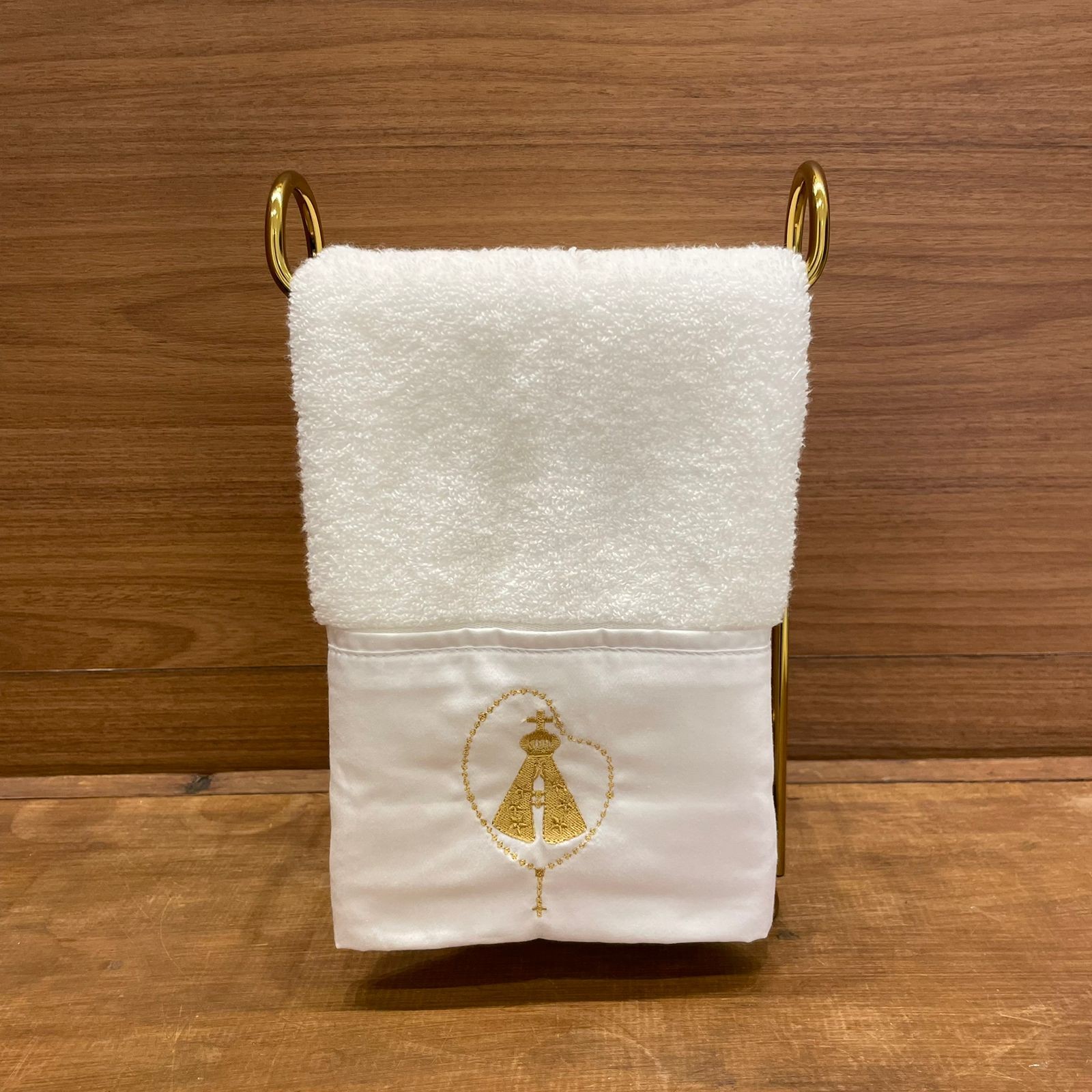 TOALHA LAVABO NOSSA SENHORA APARECIDA DOURADA BC