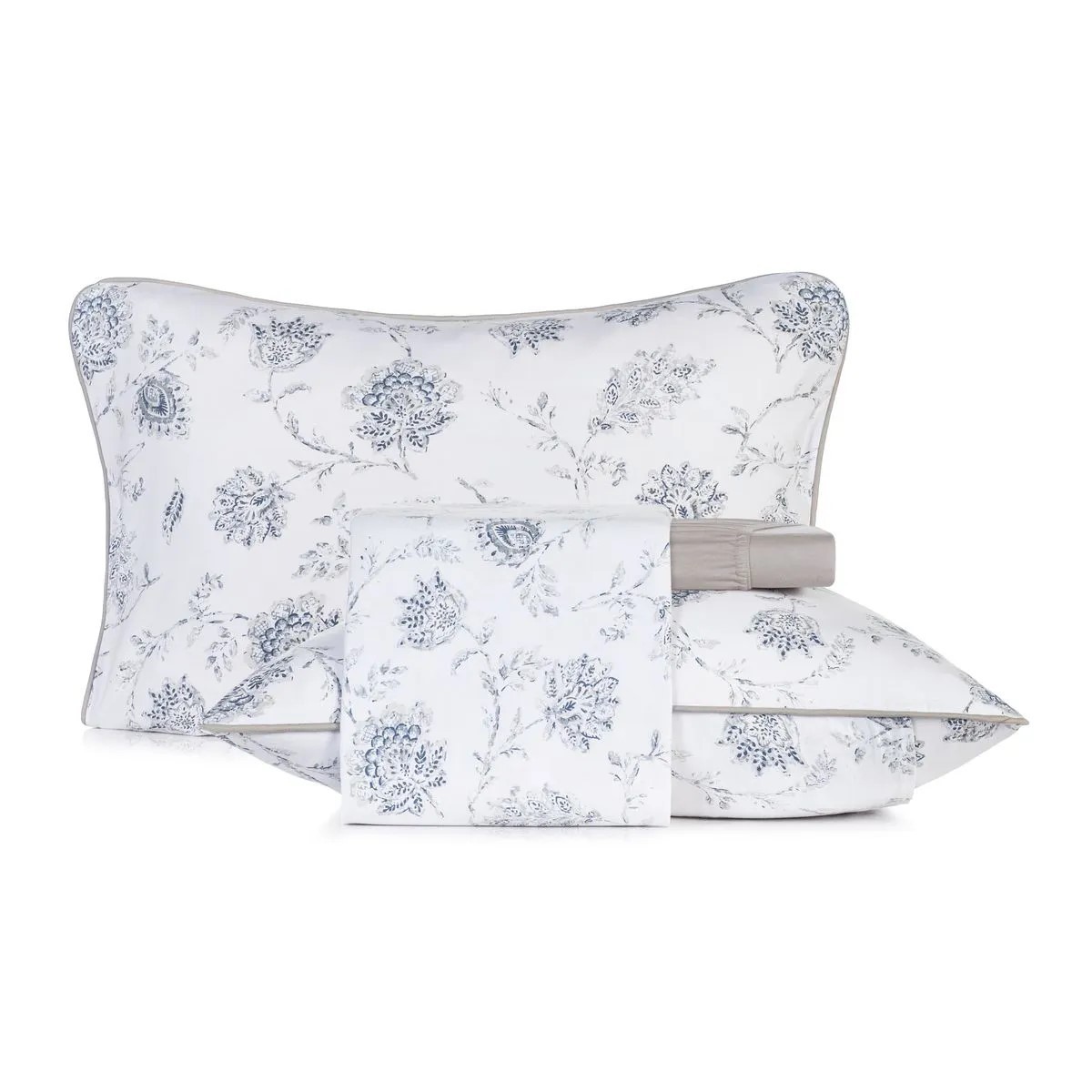 JG LENÇOL CASAL  MALHA FIO PENTEADO CELESTE