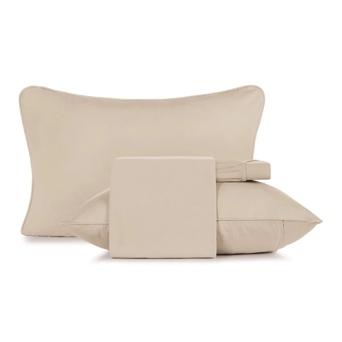 JG LENÇOL KING  MALHA FIO PENTEADO BEGE MOCHA