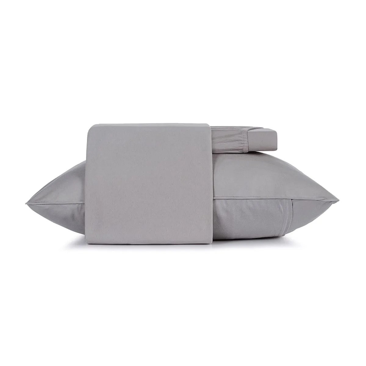 JG LENÇOL CASAL MALHA FIO PENTEADO CINZA PLATINUM