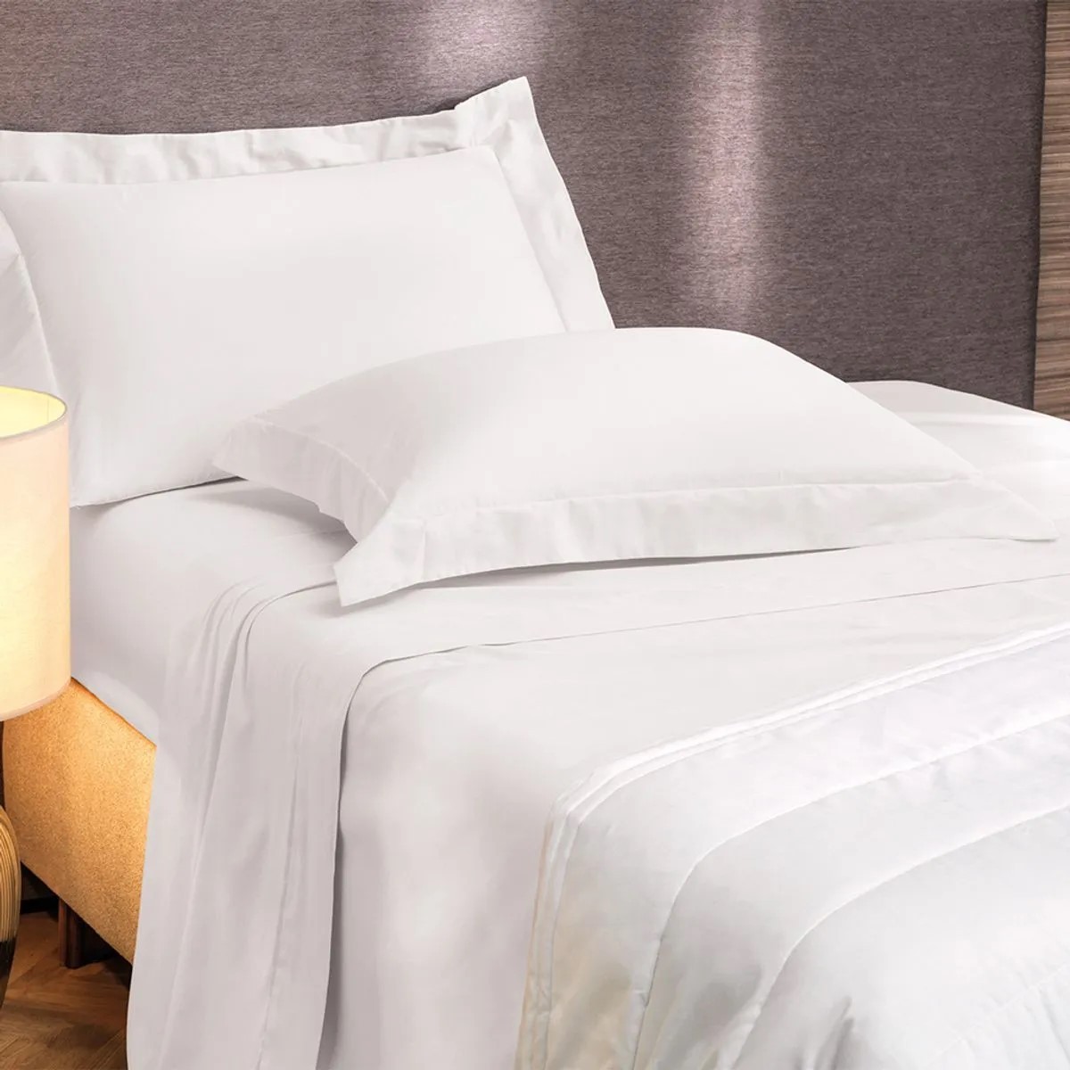JG LENÇOL SOLTEIRO LUX 200 FIOS BRANCO