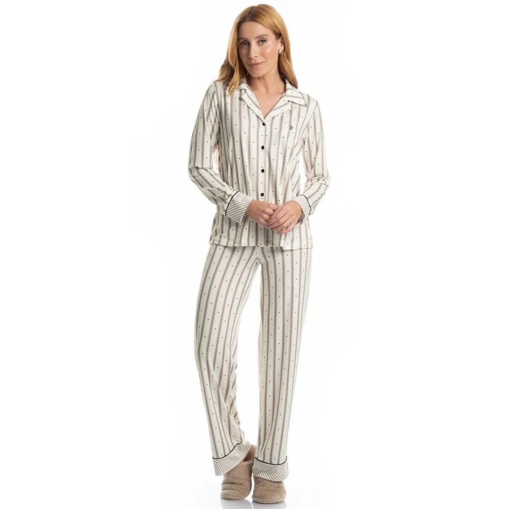 PIJAMA FEMININO LONGO AMERICANO MELISSA CRU