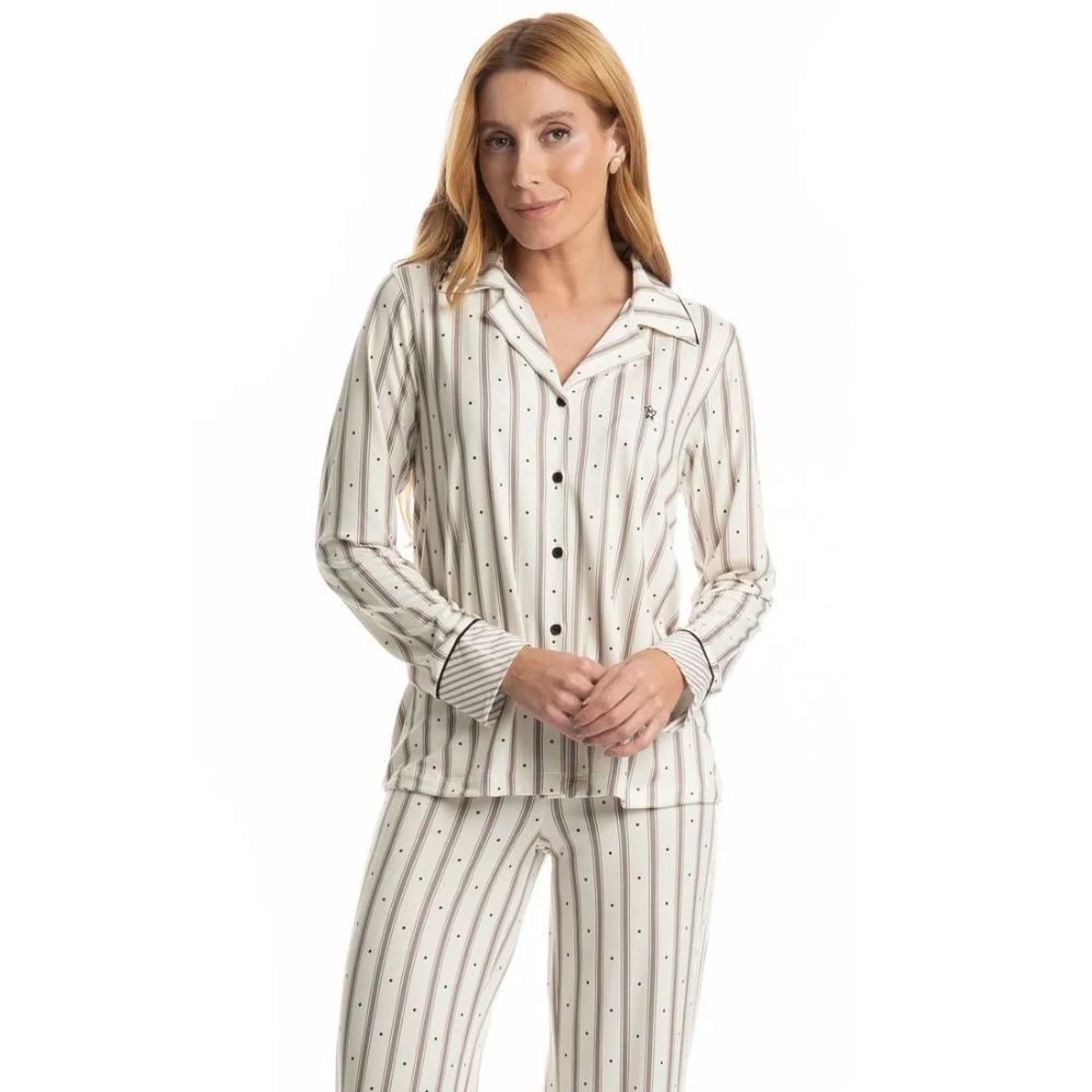 PIJAMA FEMININO LONGO AMERICANO MELISSA CRU