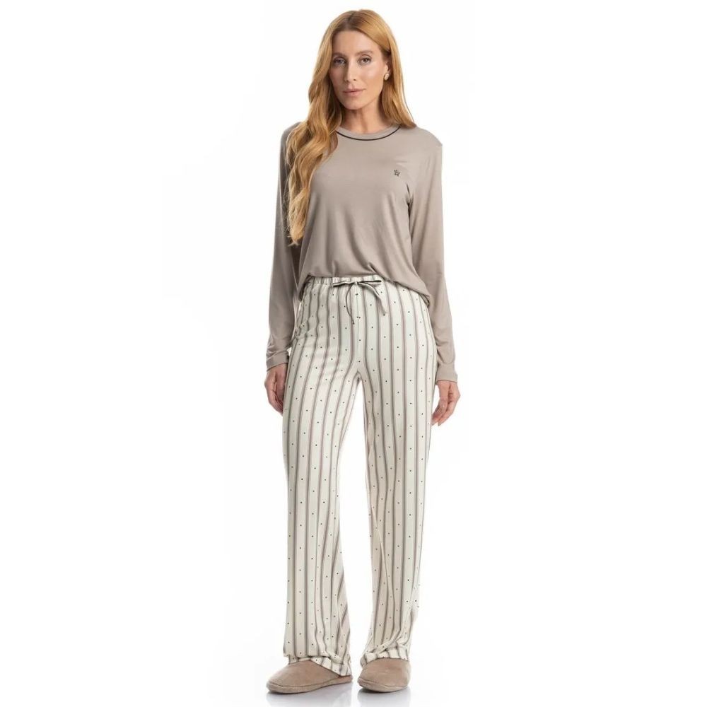 PIJAMA FEMININO LONGO MELISSA CRU