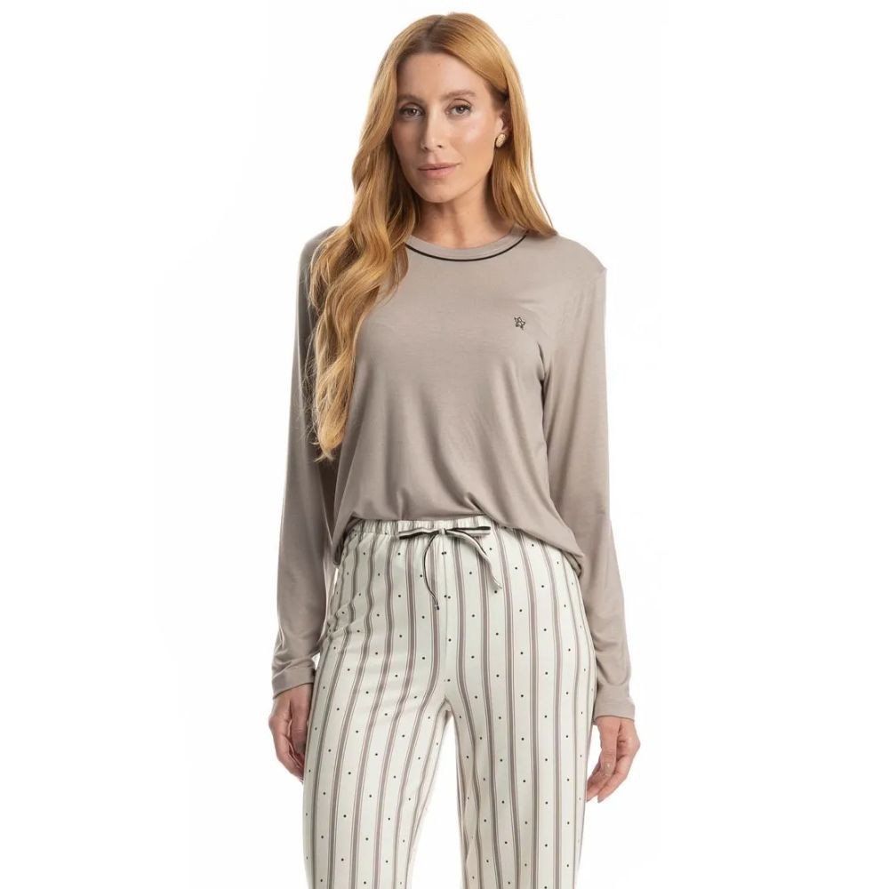 PIJAMA FEMININO LONGO MELISSA CRU