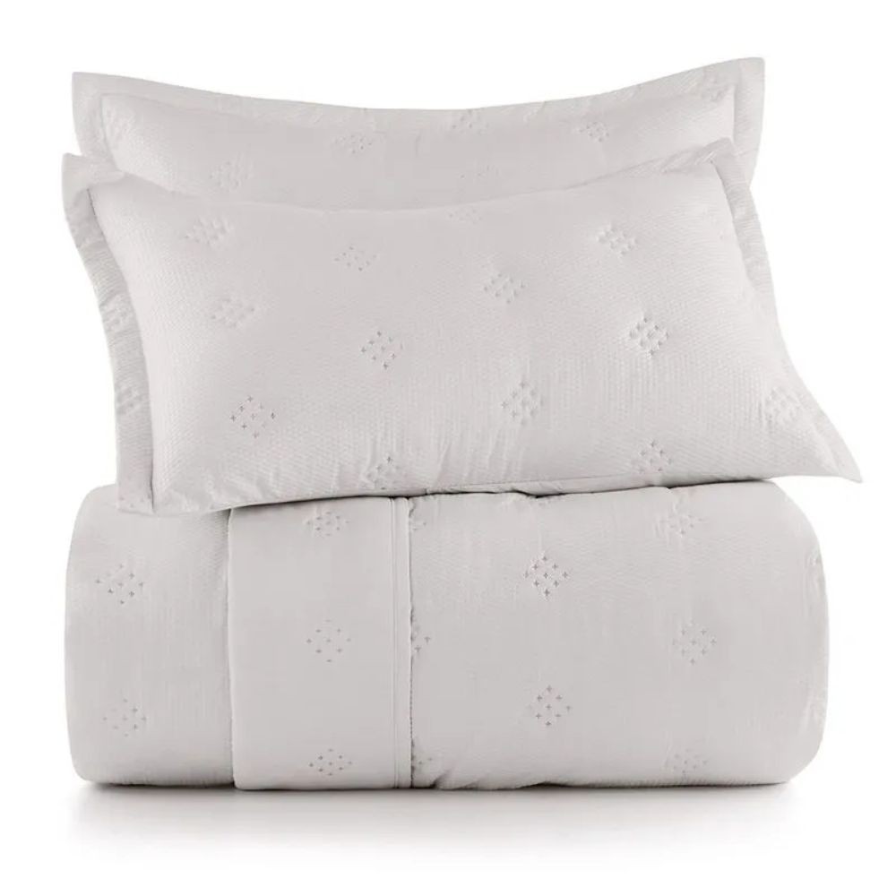 COLCHA QUEEN TOQUE ACETINADO ANARRUGA BRANCO
