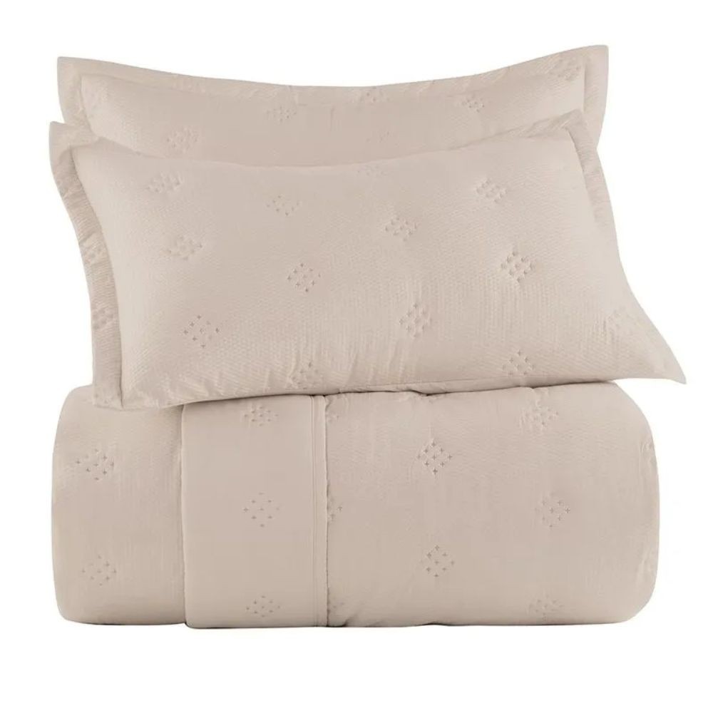 COLCHA KING TOQUE ACETINADO ANARRUGA ALMOND