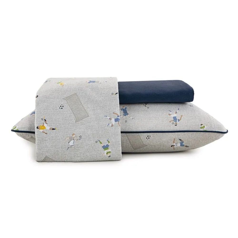 JG LENÇOL SOLTEIRO MUNDO KIDS MALHA MINI GOL