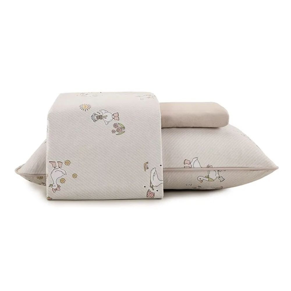 JG LENÇOL SOLTEIRO MUNDO KIDS MALHA PETIT PATO