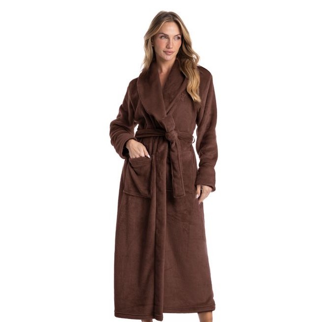 ROBE LONGO PETALA MARROM ESCURO