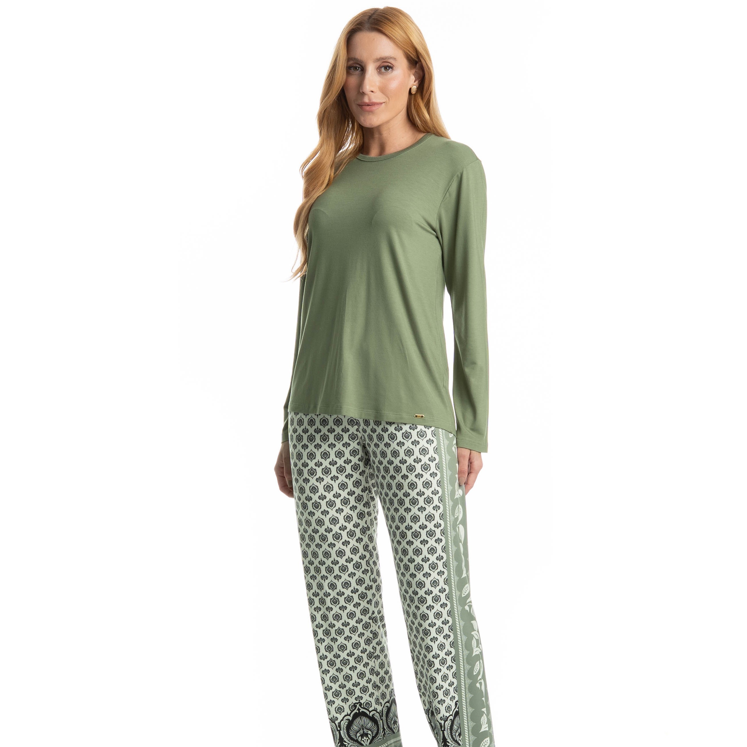 PIJAMA LONGO CONSTANZA VERDE CLARO