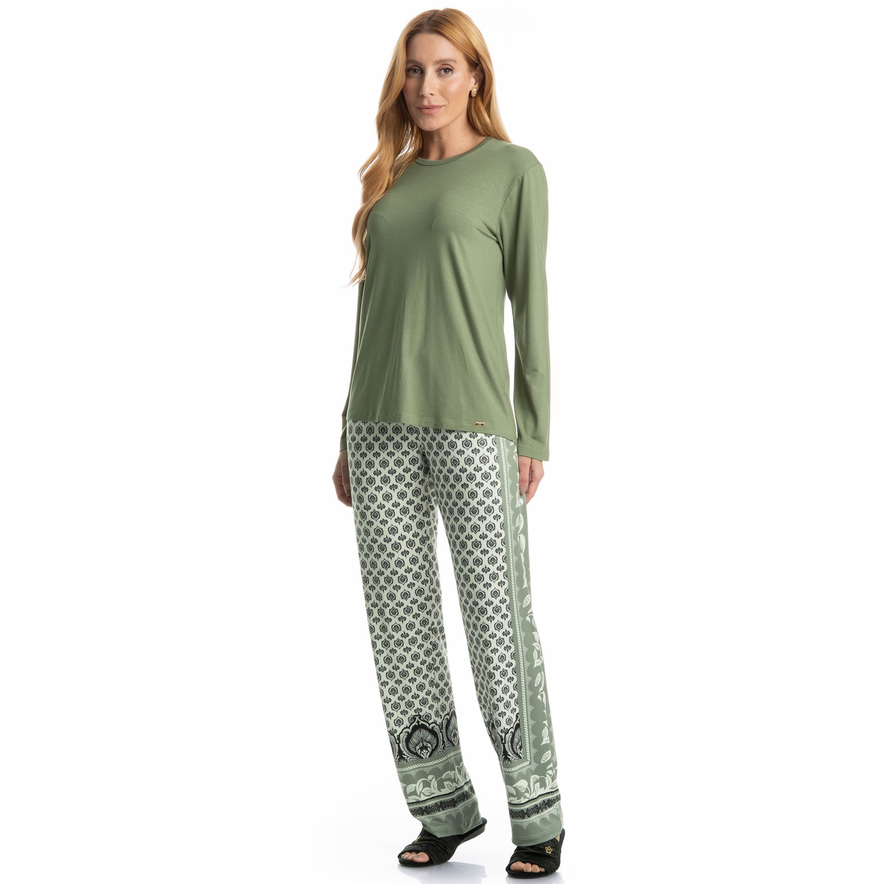 PIJAMA LONGO CONSTANZA VERDE CLARO