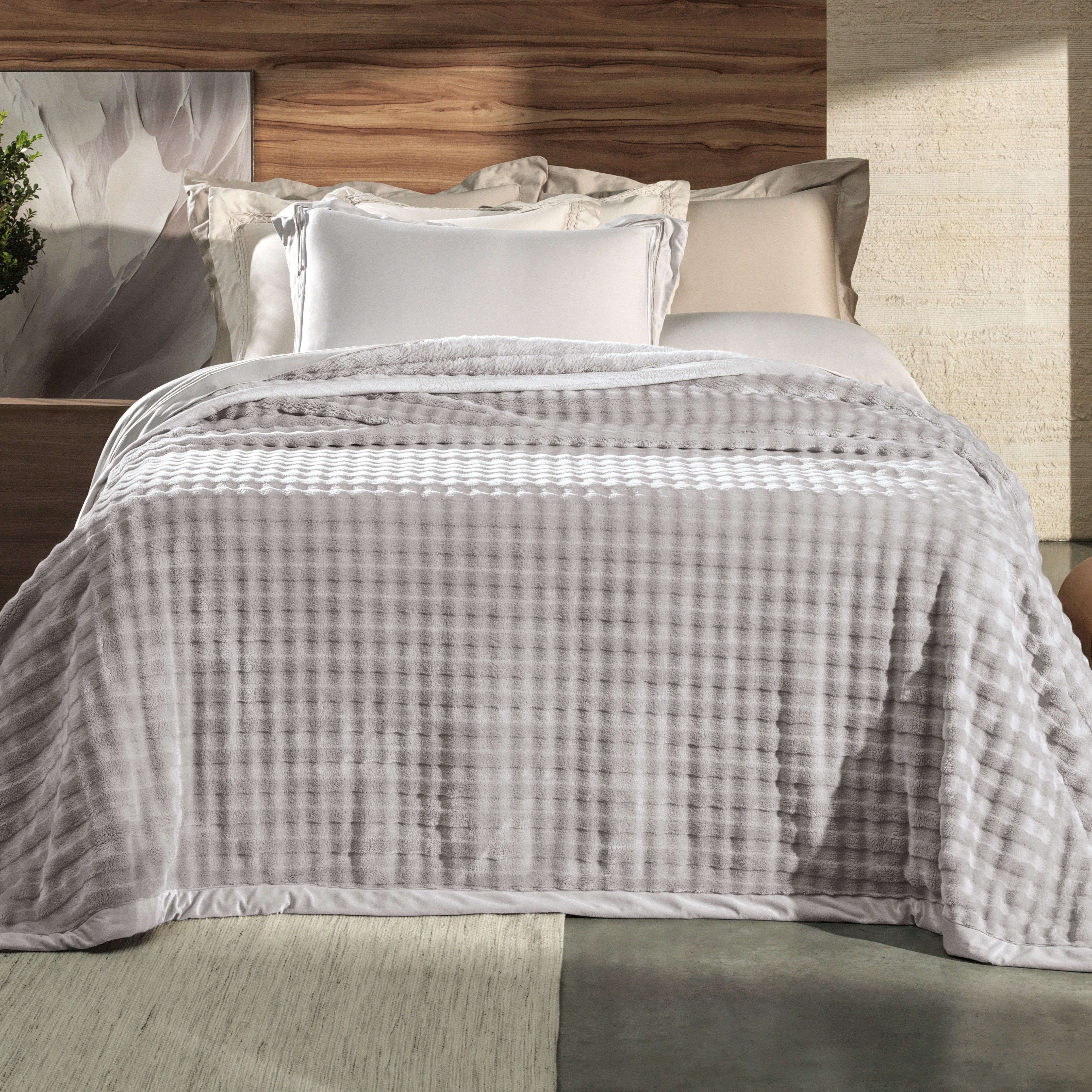 COBERTOR QUEEN 220X240 DESERT CINZA NUVEM