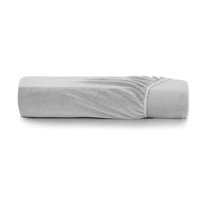 LENÇOL QUEEN PLUSH BLEND MALHA CINZA NEVOA