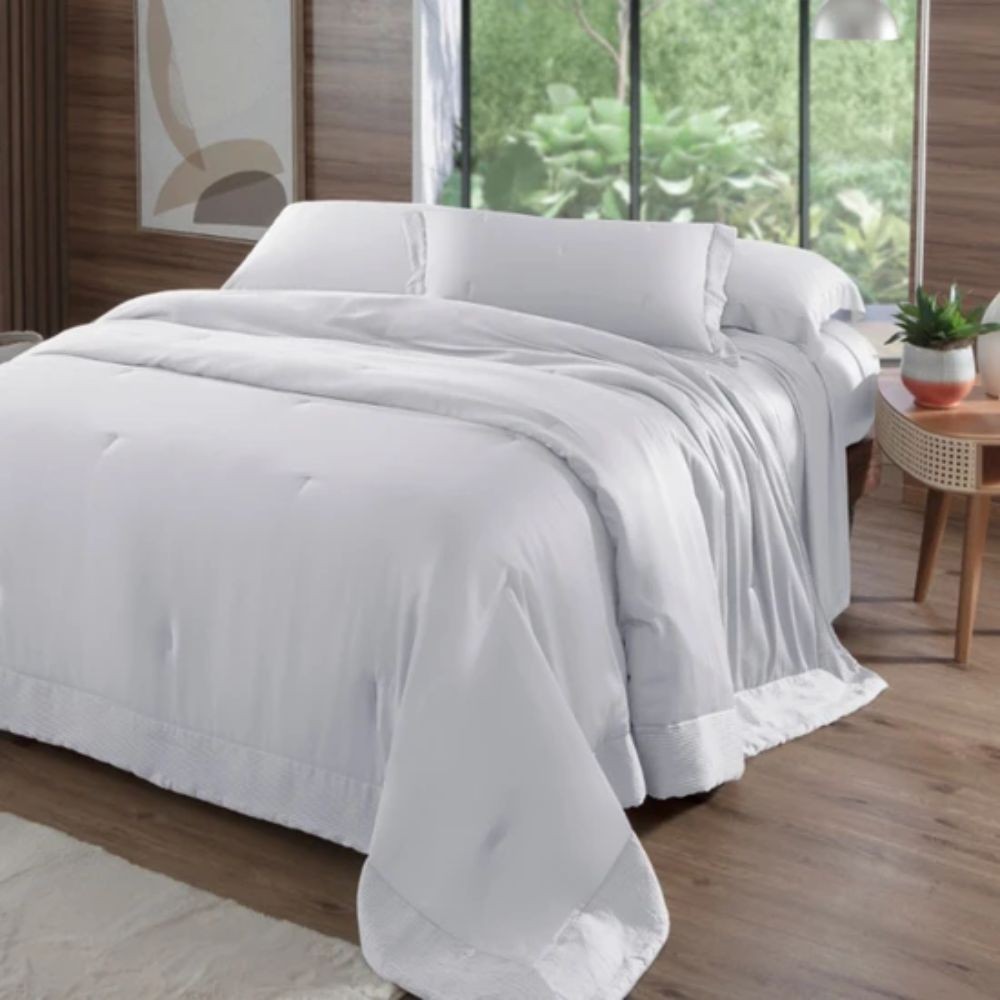 COLCHA KING BAMBU BRANCO