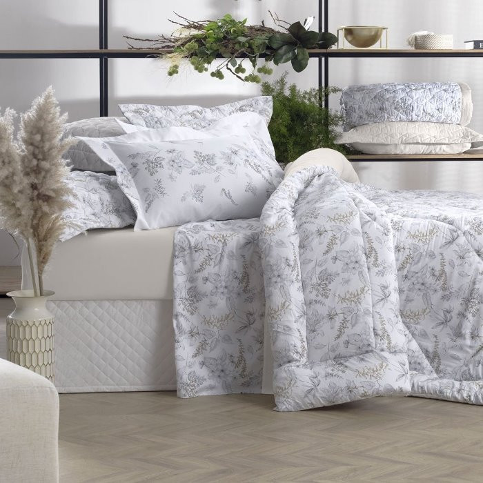 jogo lencol king 300 fios cetim sublime white blooms-1
